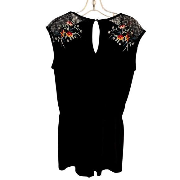 Dex Small Black Embroidered Women's Romper Jumper Shorts Dress Miss Size4 6 S - Picture 5 of 6